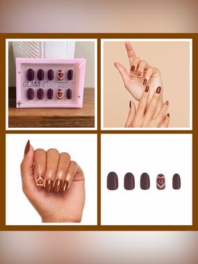 GLAMNETIC ‘Sugar and Spice’ Short Round Press-On Nails Kit